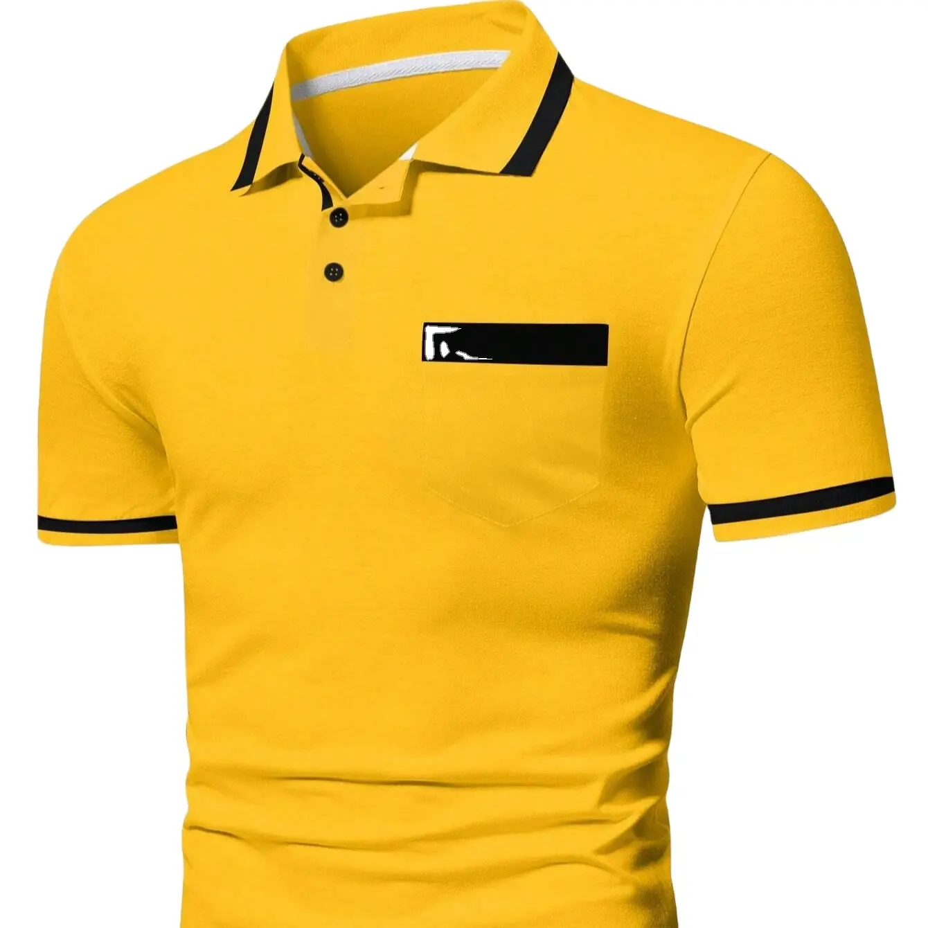 Polo Surdimensionné à Garniture Contrastée pour Homme, Polo Surdimensionné en Tissu Piqué pour l'Été