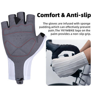 Guantes de ciclismo profesionales, diseño acolchado a prueba de golpes de malla transpirable para ciclismo de montaña y carretera al aire libre, guantes antideslizantes - Product Image 4