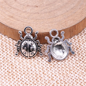 Pendentif <span class=keywords><strong>Coccinelle</strong></span> en Alliage de Zinc Argent Vieilli pour Fabrication de Bijoux DIY (Colliers, Bracelets, Boucles d'Oreilles, Porte-clés) - Product Image 2