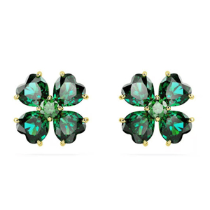 Flower Shape <b>Stud</b> <b>Earrings</b> Women's 22k Gold Plated <b>Crystal</b> Rhinestone Classic Everyday Wear Jewelry - Product Image 1