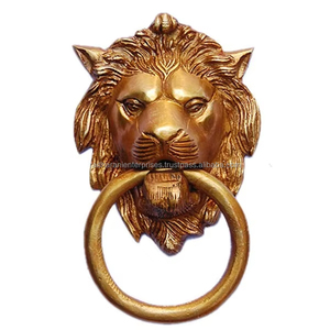 Handmade Brass Lion Door Knocker Brass Rustic Door KnockerVintage Antique Style Front Door <b>Hardware</b> - Product Image 1