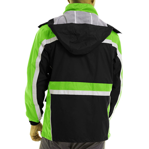 High Visibility Reflective Safety <b>Jacket</b> Waterproof Fluorescent Workwear Windbreaker Construction Traffic Security Rain Coat PPE - Product Image 3