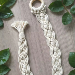 Custom Color, Set of Two, Braided Macrame Curtain Ties - Product Image 1
