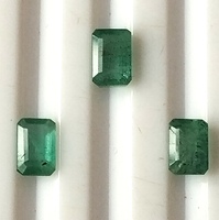 Émeraudes vertes naturelles du Zambie, 2,10 carats, calibrées, taille émeraude 6x4 mm, facettées, translucides, pierres lâches, lot de 3 pièces, clair pour