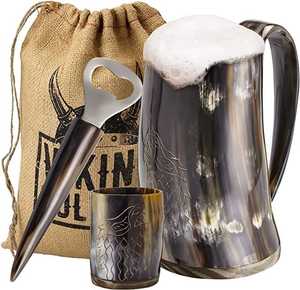 Taza Vikinga Ecológica Hecha a Mano con Cuerno de Búfalo, Impermeable, Estilo Náutico, Personalizable, para Beber, Decoración de Bodas, Regalo - Product Image 6