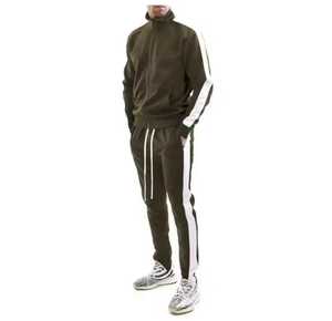 Conjunto Deportivo para Hombre, Manga Larga, Cuello Alto con Cierre, Estilo Deportivo, Ropa de Otoño, Color Sólido, Material de Poliéster, Bolsillos Laterales - Product Image 4