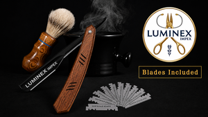 Navaja de Afeitar Recta Vintage Luminex Impex con Mango de Concha de Abulón y Acero al Carbono, Lista para Usar en Barberías y Salones - Product Image 4