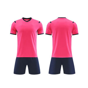 Ensemble de maillot de football personnalisé sublimé, col en V, manches courtes, évacuation de l'humidité, imprimé géométrique, uniforme unisexe pour adultes - Product Image 1