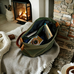 Sac fourre-tout en cuir et toile, décontracté, imperméable, brodé, sac à bandoulière, sac de voyage, sac de travail, sac de shopping, grande capacité, LCTB-0064 - Product Image 1