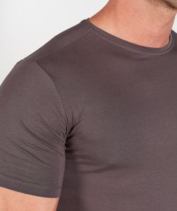 T-shirt personnalisé pour homme 100% coton à ourlet incurvé, logo frontal, qualité luxe décontractée, col rond, streetwear vierge, pour homme - Product Image 4