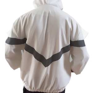 Ensemble deux pièces personnalisé avec logo imprimé réfléchissant, survêtement unisexe en nylon, coupe-vent, ensemble court, survêtement de course en plein air, sweat à capuche zippé - Product Image 5