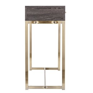 Space Saving Iron Console <b>Table</b> with Rock Slab Edge Folding Mechanism for Small Apartment Furniture - Product Image 4