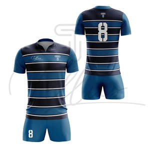 Ensemble d'uniformes de rugby confortables multicolores de haute qualité unisexes à manches courtes avec logo personnalisé, séchage rapide et respirant - Product Image 5