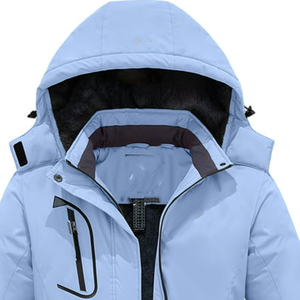 Veste de ski unisexe imperméable avec fermeture éclair, coupe-vent, capuche amovible, doublure polaire, multi-poches, pour snowboard et activités de plein air - Product Image 6