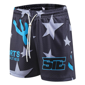 Shorts de basketball sublimés noirs pour hommes avec imprimé basketball, cordon de serrage, respirants, vêtements de sport, coupe classique, vêtements d'été - Product Image 1