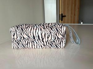 Pink Striped Hand Block Print Eco-Friendly Large Dyson <b>Hair</b> <b>Dryer</b> Bag Zipper Closure Multi-Compartment Storage Travel Organizer - Product Image 2