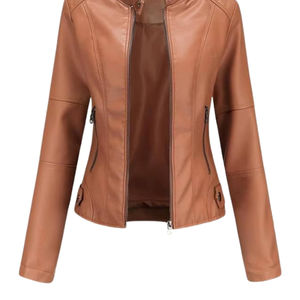 Chaquetas de moto para mujer con logotipo personalizado OEM, chaqueta de cuero genuino para mujer, chaqueta de cuero de alta gama y duradera para mujer - Product Image 5