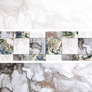 White Marble Finish Ceramic Wall <b>Tile</b> 300x600 Modern Minimalist Design For Corporate Office And Commercial Building Projects - Product Image 2