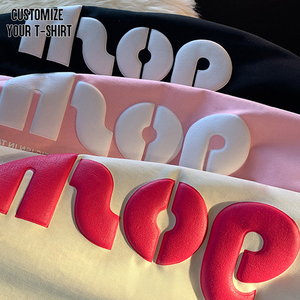 T-shirt pour homme surdimensionné avec logo personnalisé, qualité de luxe, épaules tombantes, impression en relief, 100% coton, respirant, écologique - Product Image 6