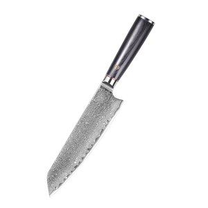 Couteau de chef en acier Damas forgé à la main avec manche en bois, prise en main ambidextre pour la cuisine professionnelle et la préparation des aliments - Product Image 1