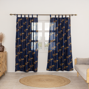 Blue Solid Modern Woven Blackout 100% Cotton <b>Curtain</b> for Home - Product Image 4