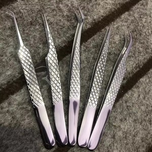 Pinzas para Extensión de Pestañas con Punta de Diamante, Pinzas de Acero Inoxidable para Pestañas de Marca Privada - Product Image 4