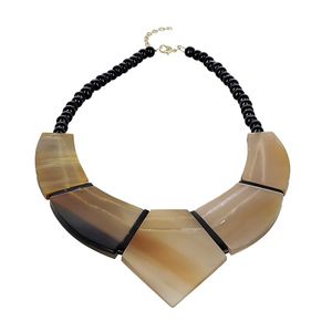 Collar con Colgante de Cuerno de Búfalo para Mujer, Color Natural, Collar de Cuerno en Forma de Luna Creciente, Joyería - Product Image 1