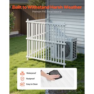 Paravent d'extérieur à 2 panneaux 48 x 48 pour climatiseur, avec 19,7 piquets de fixation au sol pour enclos d'équipement de piscine ou bande V - Product Image 5