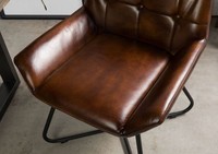 Chaise de salle à manger pivotante moderne en cuir véritable avec base en métal en forme d'araignée, chaise d'appoint rembourrée pour la maison, le restaurant, le café, l'hôtel