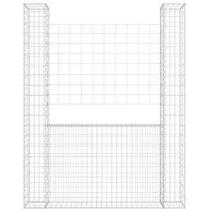 Panier gabion en forme de U avec 2 poteaux en fer 55,1''x7,9''x78,7'' pour l'aménagement paysager et la terrasse - Product Image 3