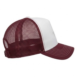 Casquette Trucker en Maille Blanche et Bordeaux Meyba Sports, Visière Courbée Ajustable, Style Décontracté Streetwear, Respirante, pour Activités de Plein Air - Product Image 2