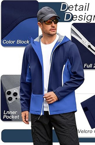 Chaqueta Técnica Softshell para Hombre LUCIVA Azure Zenith, Corte Ajustado, con Cuello Alto y Logotipo Frontal, para Todo Tipo de Clima - Product Image 4