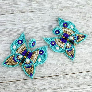 Embraided Seed Beaded Hoop Earring <b>Light</b> Handmade <b>Butterfly</b> Beadwork 2026 Trending Dangle For Wedding Festive Jewelry Accessory - Product Image 1