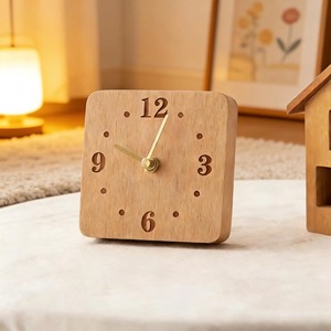 Triangle Shape Wooden <b>Table</b> <b>Clock</b> Decorative Desk Timepiece For Study <b>Table</b> Time Display And Workspace Desk Accessory - Product Image 5