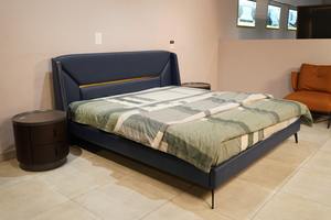 Cama King Size Moderna de Lujo, Tapizada en Cuero PU/Terciopelo/Tela, Cabecera Acolchada, con Recubrimiento en Polvo CRCA - Product Image 6