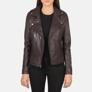 Chaqueta de Cuero: Chaqueta de Mujer de Piel de Oveja con Cuello en V, Resistente al Viento e Impermeable, Gruesa, para Otoño/Invierno/Primavera, de Alta Calidad, para Motocicleta - Product Image 4
