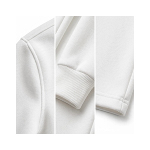 Sudadera Deportiva Blanca con Cuello Alto y Cordón Ajustable, Color Sólido, Bolsillos Laterales, Corte Regular, para Primavera, 100% Poliéster, con Capucha, Talla 2 - Product Image 6