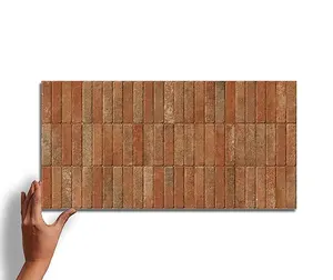 Heavy Duty Porcelain Tiles For Commercial & Industrial Bathroom Porcelain Red Brick 300x600 Pattern Anti Fade Tiles