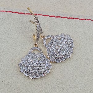 Round Cut Natural Diamond Ladies <b>Stud</b> <b>Earrings</b> Women 1.70 Cttw 925 <b>Sterling</b> <b>Silver</b> Yellow Gold Plated Prong <b>Set</b> Trendy Wholesale - Product Image 4