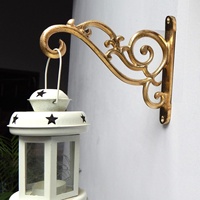 Crochets et supports muraux modernes en métal doré pour plantes, mangeoires à oiseaux, jardinières, lanternes - Décoration suspendue