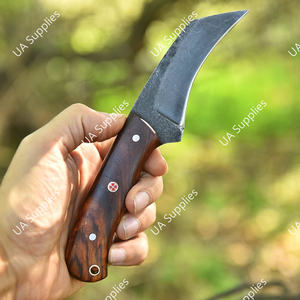 Cuchillo de Supervivencia para Exteriores, Forjado a Mano en Acero al Carbono, Afilado como una Navaja, Hoja Fija Tipo Pico de Halcón, Madera de Palisandro, para Camping y Caza, OEM Industrial - Product Image 3