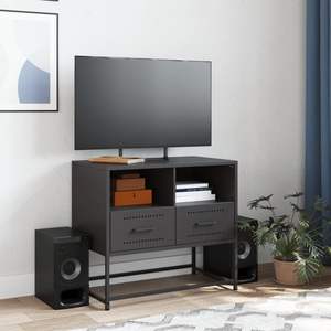 Meuble TV en acier noir pour salon, 26,8 x 15,4 x 23,8 pouces - Product Image 3