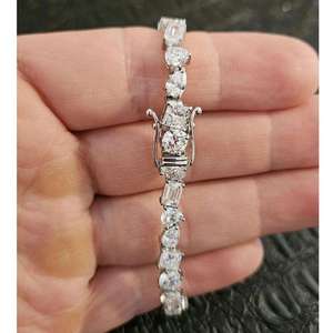 Opulenta Pulsera de Oro Blanco de 18K con Diamante Cultivado en Laboratorio de Corte Ovalado de 17Ct, Certificado IGI, Chapado en Rodio, Joyería de Boda, Regalo OEM - Product Image 2
