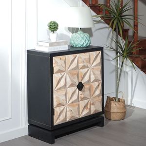 Mobile Moderno con Doppia Porta Intagliata in 3D, in Legno Lavorato, per Arredamento Soggiorno - Product Image 6
