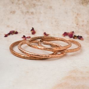 Pure Copper Magnetic Hammered Bangle | Handcrafted in India | Natural Healing Unisex Jewellery | Antique Modern <b>Boho</b> Chic - Product Image 1