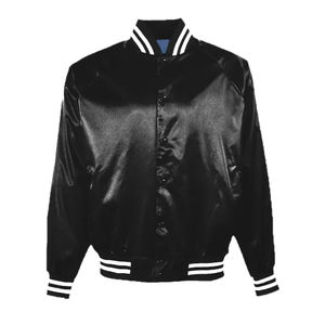 Chaquetas Bomber de Seda Satinada para Invierno, Personalizadas 2025, Negras, con Botones, Cuello Alto Delgado, Resistentes al Viento, Unisex - Product Image 5