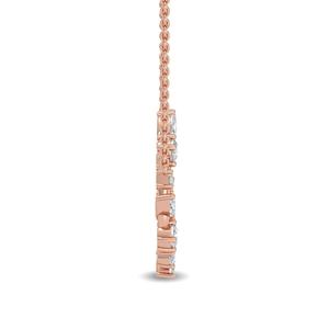 Pendentif en diamant rond de 1,00 carat cultivé en laboratoire, avec or rose massif 9 carats, pièce de mode délicate et tendance, ornement de cou élégant - Product Image 4