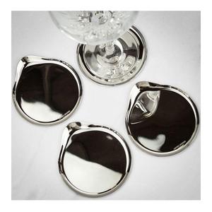 Premium Quality Aluminium and Brass Metal Gold Ivory Color Customized Tea Cup or <b>Glass</b> <b>Coasters</b> - Product Image 1