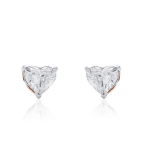 Pendientes de Oro Blanco con Diamantes Cultivados en Laboratorio para Mujer, Corte Brillante Redondo, Elegantes para Bodas, Fiestas, Regalo, Joyería - Product Image 1
