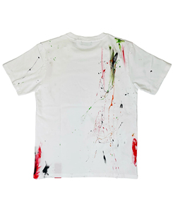 Camiseta Blanca de Manga Corta para Hombre 2026, Diseño Desgastado con Salpicaduras Pintadas a Mano, Corte Regular, Cuello Redondo, 100% Algodón Tejido - Product Image 5